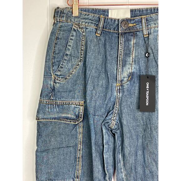 One Teaspoon Cargo Motion Jeans in Used Blue Size 25 NWT - Picture 4 of 10
